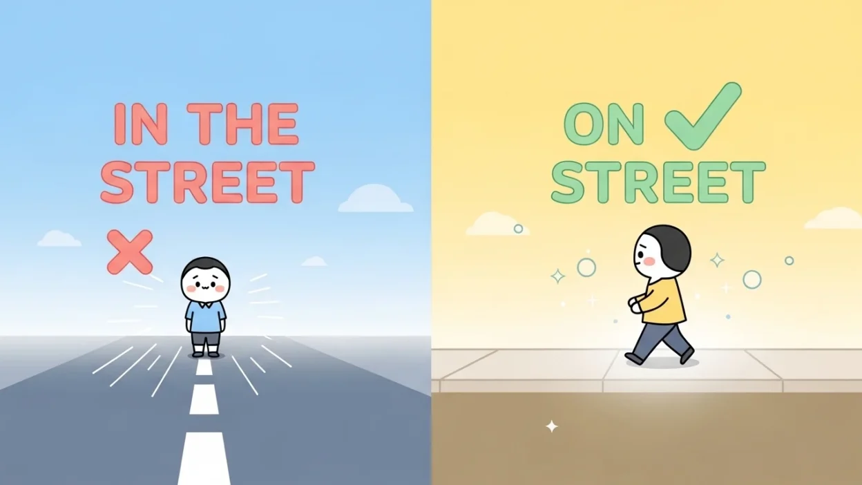 In the Street or On the Street