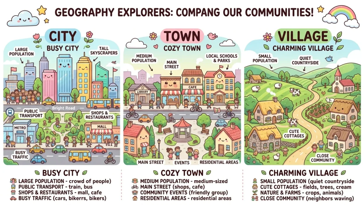 City vs Town vs Village