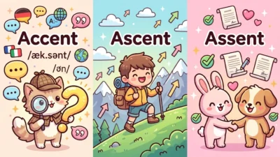 Accent vs Ascent vs Assent