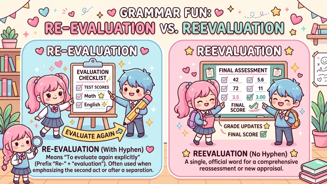 Reevaluation vs Re-evaluation