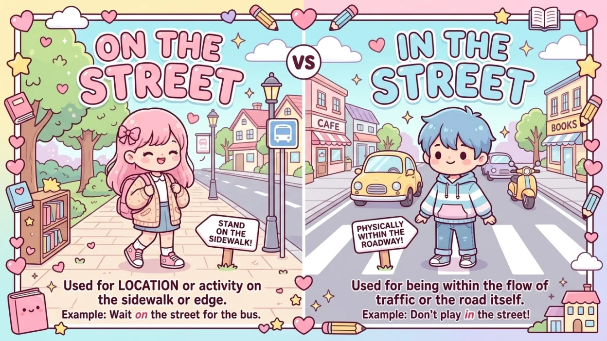 In the Street vs On the Street